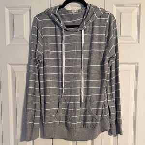Nine Britton Gray Striped Hoodie